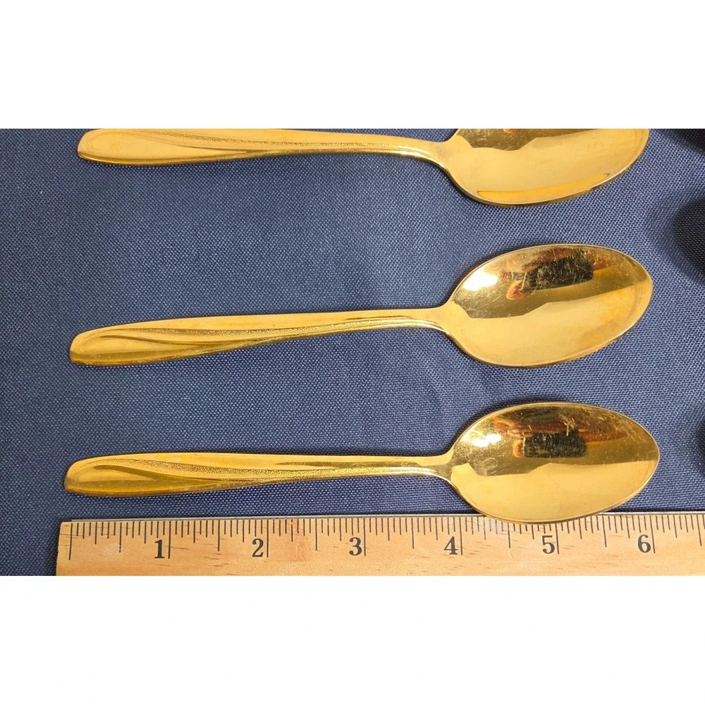 Stainless by Imperial U.S.A Gold Plated Spoons set of 11